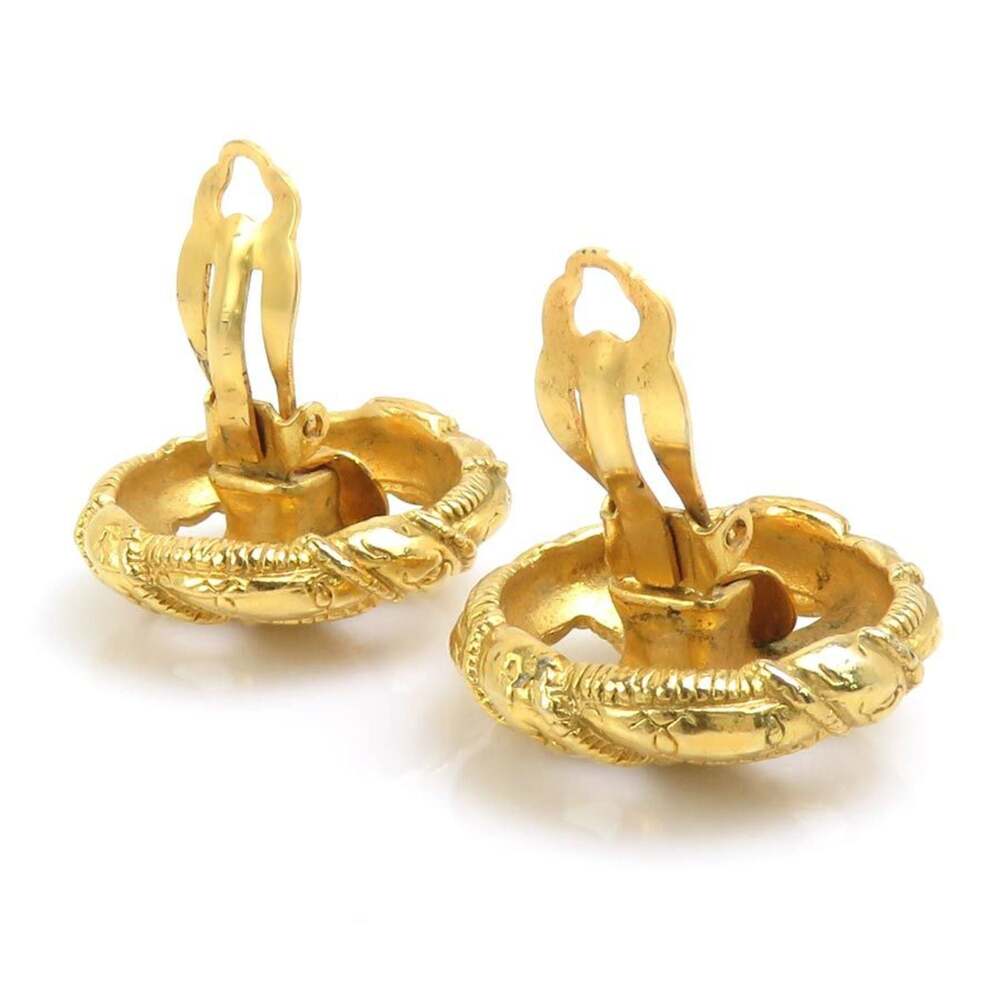 Chanel Cc Logo Clip-On Earrings Gold- #244038C56B - Picture 4 of 9